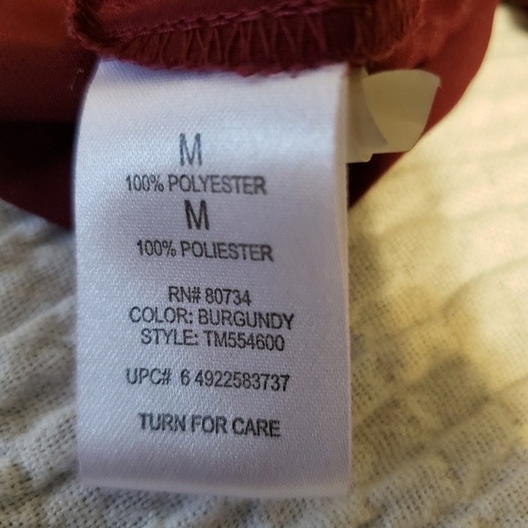 Sheer, blouse, quarter sleeve, garnet - Picture 10 of 10